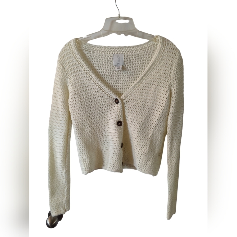 Cozy Joie XS  vanilla  white   button up cotton cardigan. Like new